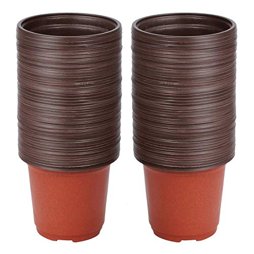 NETUME Pflanztopf Kunststoff Klein,100Stk 10cm Plastic Pflanztöpfe Blumentöpfe für Sämling,Profi Rund Anzucht Töpfe Anzuchttopf für Pflanzen,Außen,Innengewächshaus Samen,10x8cm von NETUME
