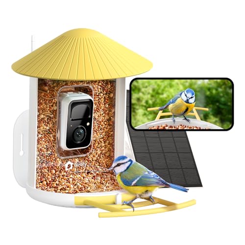 NETVUE Vogelhaus mit Kamera, Vogelfutterstation, Futterstationen für Wildvögel, Vogelfutterhaus mit Video Aufnehmen, Vogelhäuschen mit Kamera, Vogelfutterspender Vögel Erkennung von NETVUE