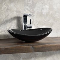 [neu.haus] - Waschbecken 47x31 cm aus gehärtetem Glas neu.haus - Schwarz von [NEU.HAUS]