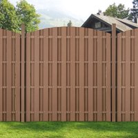 Neu.holz - wpc Gartenzaun mit Rundbogen (165-185)x376 cm Braun [ ] von NEU.HOLZ