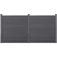 Gartenzaun Getafe WPC mit Pfosten 183x357 cm Grau neu.holz von NEU.HOLZ