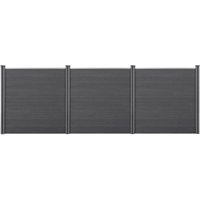 Gartenzaun Getafe wpc mit Pfosten 183x531 cm Grau Neu.holz von NEU.HOLZ