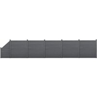 Wpc Gartenzaun mit Schrägelement 183x973 cm grau [ Neu.holz von NEU.HOLZ