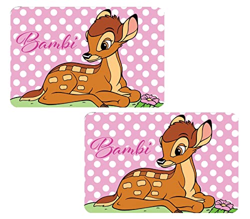 2 Stück Bambi oder Dumbo Tischunterlage Platzdeckchen Malunterlage Knetunterlage Eßunterlage Tischset kompatibel zu (Bambi Rosa) von NEU