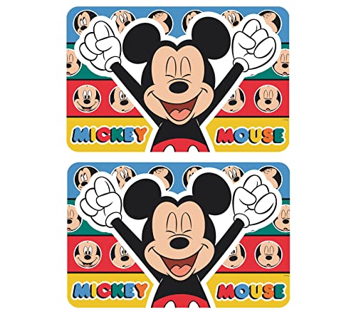 2 Stück kompatibel zu Mickey Maus Tischunterlage Platzdeckchen Malunterlage Knetunterlage Eßunterlage (Mehrfarbig Set 2) von NEU