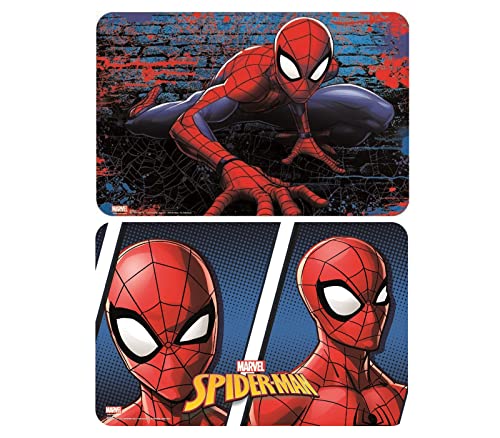 2 Stück Spiderman Tischunterlage Platzdeckchen Malunterlage Knetunterlage Eßunterlage (Blau Set 3) von NEU