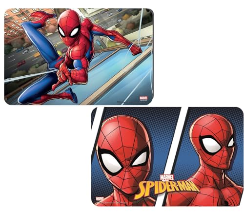 2 Stück Spiderman Tischunterlage Platzdeckchen Malunterlage Knetunterlage Eßunterlage (Blau Set 4) von NEU