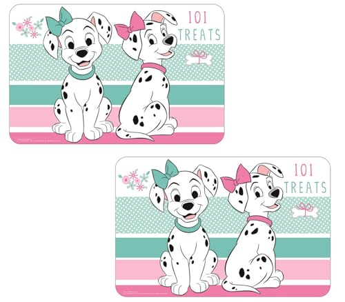 2 Stück kompatibel zu 101 Dalmatiner Hunde Welpen Tischunterlage Platzdeckchen Malunterlage Knetunterlage Eßunterlage Tischset (Weiss Set Nr. 3) von NEU