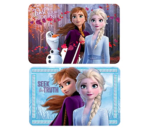 2 Stück kompatibel zu Eiskönigin ELSA und Anna Tischunterlage Platzdeckchen Malunterlage Knetunterlage Eßunterlage (Bunt Set Nr. 2) von NEU
