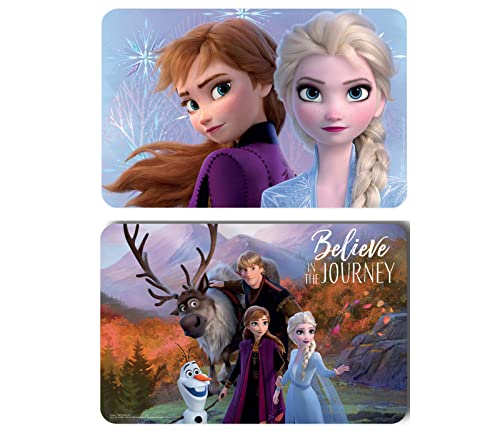 2 Stück kompatibel zu Eiskönigin ELSA und Anna Tischunterlage Platzdeckchen Malunterlage Knetunterlage Eßunterlage (Bunt Set Nr. 3) von NEU