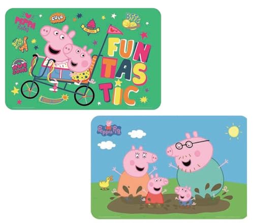 NEU 2 Stück kompatibel zu Peppa Pig Wutz Tischunterlage Platzdeckchen Malunterlage Knetunterlage Eßunterlage (Bunt Set Nr. 4), PP123456 von NEU