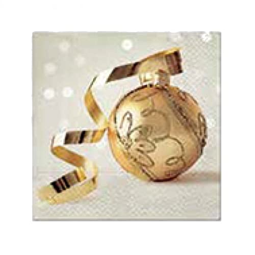 Premium Collection by Jean 20 Stück Servietten Goldene Kugel Weihnachten Tannebaum von NEU