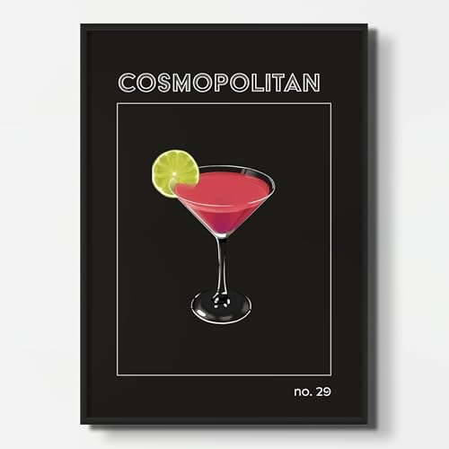 NEUBACH HOME - Cocktail Poster Cosmopolitan DIN A2 - Wandbilder für Schlafzimmer Wohnzimmer Küche als Deko Zubehör - schwarz modern aesthetic - MIT Bilderrahmen NEUBACH HOME - Cocktail Poster Cosmopolitan DIN A2 - Wandbilder für Schlafzimmer Wohnzimmer Küche als Deko Zubehör - schwarz modern aesthetic - MIT Bilderrahmen von NEUBACH HOME