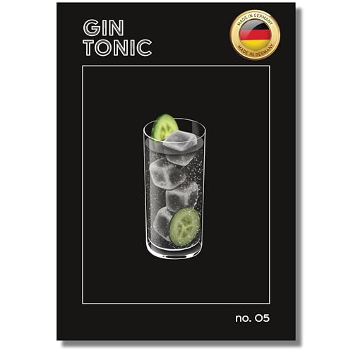NEUBACH HOME - Cocktail Poster - Gin Tonic - 21x30 cm - Wandbilder für Schlafzimmer Wohnzimmer Küche als Deko Zubehör - schwarz modern aesthetic - Ohne Bilderrahmen NEUBACH HOME - Cocktail Poster - Gin Tonic - 21x30 cm - Wandbilder für Schlafzimmer Wohnzimmer Küche als Deko Zubehör - schwarz modern aesthetic - Ohne Bilderrahmen von NEUBACH HOME