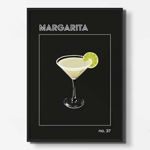 NEUBACH HOME - Cocktail Poster Margarita 21x30 cm - Wandbilder für Schlafzimmer Wohnzimmer Küche als Deko Zubehör - schwarz modern aesthetic - MIT Bilderrahmen NEUBACH HOME - Cocktail Poster Margarita 21x30 cm - Wandbilder für Schlafzimmer Wohnzimmer Küche als Deko Zubehör - schwarz modern aesthetic - MIT Bilderrahmen von NEUBACH HOME