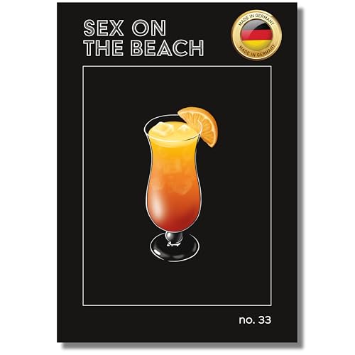 NEUBACH HOME - Cocktail Poster - Sex on the Beach - 21x30 cm - Wandbilder für Schlafzimmer Wohnzimmer Küche als Deko Zubehör - schwarz modern aesthetic - Ohne Bilderrahmen NEUBACH HOME - Cocktail Poster - Sex on the Beach - 21x30 cm - Wandbilder für Schlafzimmer Wohnzimmer Küche als Deko Zubehör - schwarz modern aesthetic - Ohne Bilderrahmen von NEUBACH HOME