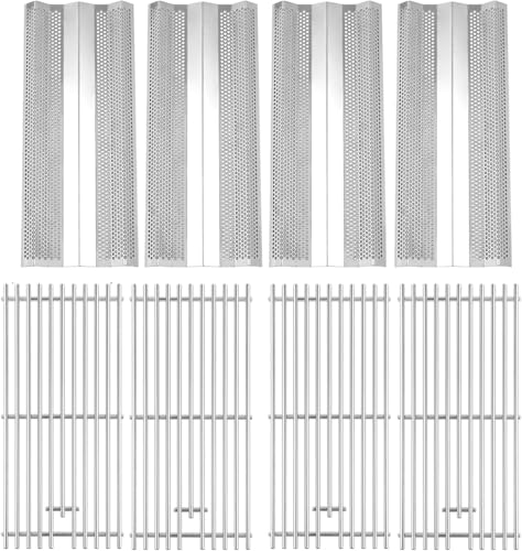 NEURARC 4 Stück 9 mm Edelstahl-Grillroste und 4 Stück Heizplatten Flammenbändiger für Blaze Grill-Ersatzteile, für Blaze Grill-Modell BLZ-4LTE2-LP, BLZ-4NG, BLZ-4LP, BLZ-4-Cart, BLZ-4NG-Cart von NEURARC