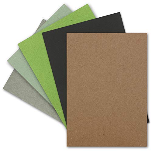 100x Vintage Kraftpapier Farbenmix-Paket - DIN A5 - Recycling-Papier, ökologisch Bastel-Papier - UmWelt by GUSTAV NEUSER® von NEUSER PAPIER