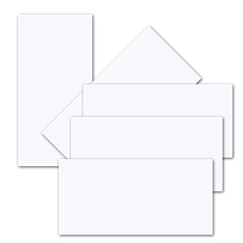 100x einfaches Einlege-Papier für DIN Lang Karten - weiß - 102 x 208 mm - ohne Falz - hochwertig Mattes Papier von Gustav NEUSER von NEUSER PAPIER