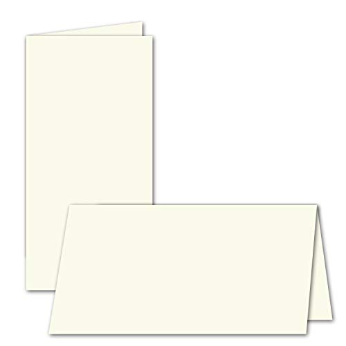 100x faltbares Einlege-Papier für DIN Lang Doppelkarten - cremefarben - 205 x 205 mm (205 x 102 mm gefaltet) - ideal zum Bedrucken mit Tinte und Laser - hochwertig Mattes Papier von Gustav NEUSER von NEUSER PAPIER