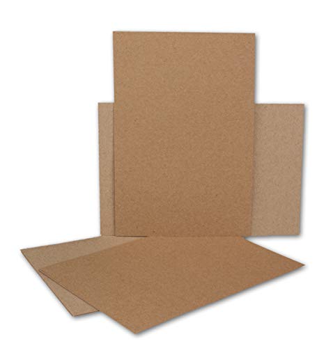 200 Kraftpapier-Bogen in Braun - DIN A6 Format - 140 g/m² - 10,3 x 14,8 cm - Recycling-Papier im Postkarten Format zum Selbstgestalten & Basteln von NEUSER PAPIER