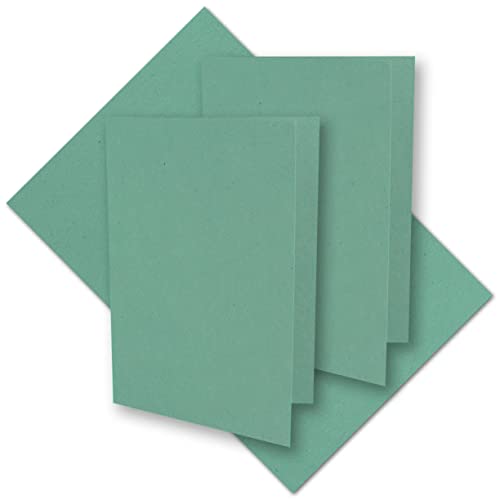 25x Eukalyptus-Grünes Vintage Kraftpapier Falt-Karten 105 x 148 mm - DIN A6 - Natur Eukalyptus-Grün - Recycling - 220 g blanko Klapp-Karten - UmWelt by GUSTAV NEUSER von NEUSER PAPIER