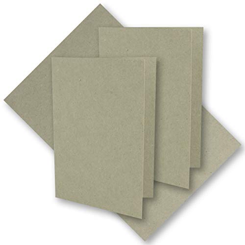 25x graues Vintage Kraftpapier Falt-Karten 105 x 148 mm - DIN A6 - Natur-Grau - Recycling - 220 g blanko Klapp-Karten - UmWelt by GUSTAV NEUSER von NEUSER PAPIER