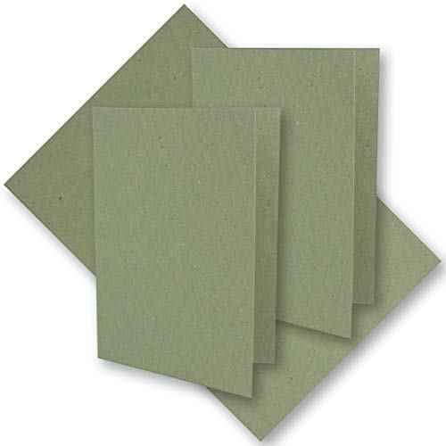 25x grünes Vintage Kraftpapier Falt-Karten 210 x 148 mm - DIN A5 - Grün - Recycling - 220 g blanko Klapp-Karten - UmWelt by GUSTAV NEUSER von NEUSER PAPIER