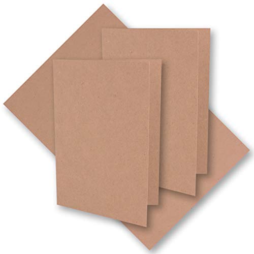 25x rosa Vintage Kraftpapier Falt-Karten 105 x 148 mm - DIN A6 - Natur-Rosa - Recycling - 220 g blanko Klapp-Karten - UmWelt by GUSTAV NEUSER von NEUSER PAPIER