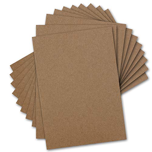 50 Bogen - Naturpapier - Umweltpapier BRAUN - DIN A4-170gr - Naturkarton - Umweltkarton - Kraftpapier - 21 x 29,7 cm - Recycling Papier von NEUSER PAPIER