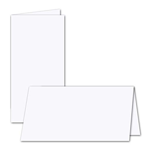 50x faltbares Einlege-Papier für DIN Lang Doppelkarten - hochweiß - 205 x 190 mm (205 x 95 mm gefaltet) - ideal zum Bedrucken mit Tinte und Laser - hochwertig mattes Papier von GUSTAV NEUSER von NEUSER PAPIER