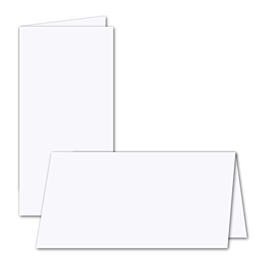 75x faltbares Einlege-Papier für DIN Lang Doppelkarten - hochweiß - 205 x 205 mm (205 x 102 mm gefaltet) - ideal zum Bedrucken mit Tinte und Laser - hochwertig Mattes Papier von Gustav NEUSER von NEUSER PAPIER