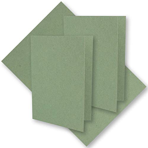 75x grünes Vintage Kraftpapier Falt-Karten 105 x 148 mm - DIN A6 - Grün - Recycling - 220 g blanko Klapp-Karten - UmWelt by GUSTAV NEUSER von NEUSER PAPIER