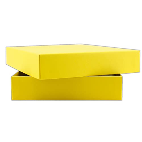 NEUSER PAPIER 2X Geschenkschachtel mit Deckel - Gelb - Größe: B5 - Innen-Maße: 26 x 19 x 4 cm - Stülpbox aus Karton - Geschenkbox - Aufbewahrungsbox - Fotobox - Dekobox - Spieleschachtel von NEUSER PAPIER