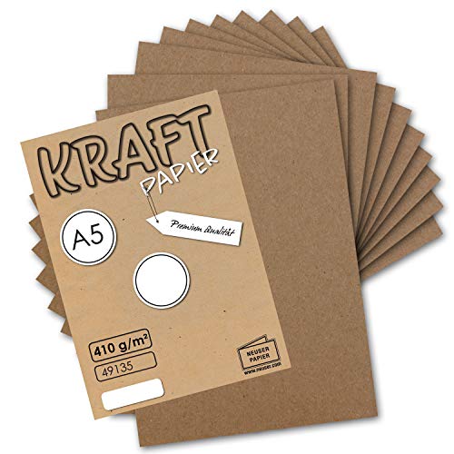 100x Vintage Kraftpapier DIN A5 410 g/m² natur-braunes Recycling-Papier Bastel-Karton Künstler-Karton Künstler-Pappe - UmWelt by GUSTAV NEUSER von FarbenFroh by GUSTAV NEUSER