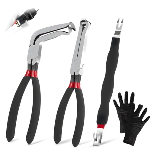 3 Stück Elektrische Trennzange, 8 Zoll 60 Grad Electrical Disconnect Pliers Lange Verkabelungszange für Autos, Kraftstoffleitungen und Benzinschlauchklemmen von NEUSID