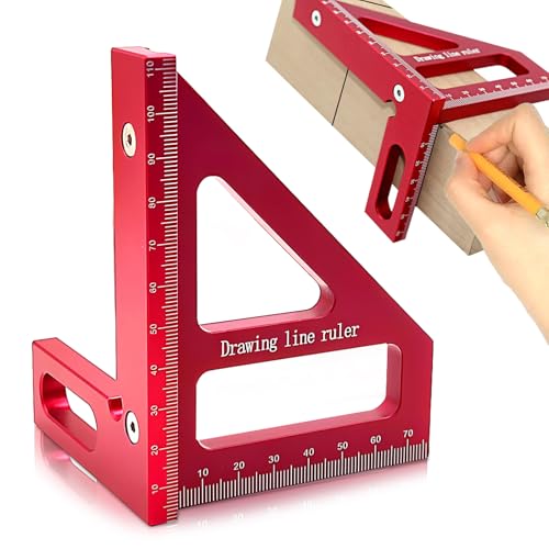 3D Quadratischer Winkelmesser, 45/90 Grad Gehrungswinkel aus Aluminiumlegierung Präziser Zimmermannswinkel 3D-Winkelanschlag Mehrzweck Messwerkzeug für Ingenieur Schreiner, Rot 3D Quadratischer Winkelmesser, 45/90 Grad Gehrungswinkel aus Aluminiumlegierung Präziser Zimmermannswinkel 3D-Winkelanschlag Mehrzweck Messwerkzeug für Ingenieur Schreiner, Rot von NEUSID
