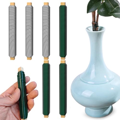 6er Set Grün Silber Blumendraht, 0,65mm Bindedraht Biegsam und Stabil Wickeldraht Floristendraht Basteldraht Rostfrei Verzinkt zur Befestigung von Blumen und Pflanzen, Je 35m von NEUSID