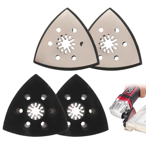 Dreieck Schleifplatte, 4 Stück 93mm Fein Schleifplatte Multitool Schleifteller Dreieckschleifer Deltaschleifer Zubehör für Präzisionsarbeit an Holz Metall Schleifen Entrosten von NEUSID
