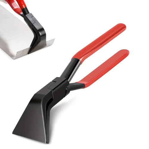 Falzzange 45°, Hand Abkantzange Blechzange Breit 60 mm mit Rutschfestem Griff Blechbiegezange Gesamtlänge 280 mm Dachdecker Werkzeug zum Biegen und Glätten von Blechen (Rot) von NEUSID