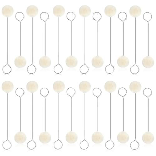 Wolle Daubers Ballpinsel, 60 Stück Wollwischer Schaumstoff Pinsel Woll-Daubers Ball Pinsel mit Metallgriff Lederfarbe Dauber für Färben Kleben und DIY-Bastelprojekte (15 cm/12,5 cm) von NEUSID