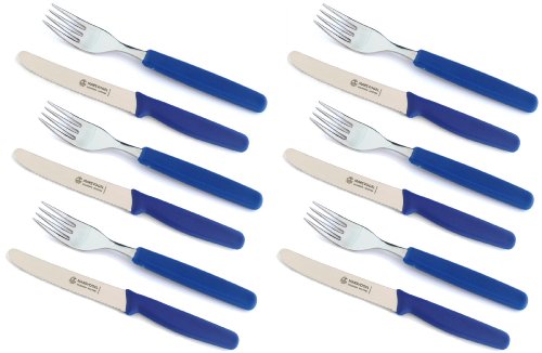 Menübesteck 12 tlg. PP blau | bestehend aus 6x Tafelmesser + 6x Gabel Menübesteck 12 tlg. PP blau | bestehend aus 6x Tafelmesser + 6x Gabel von NEUSTANLO