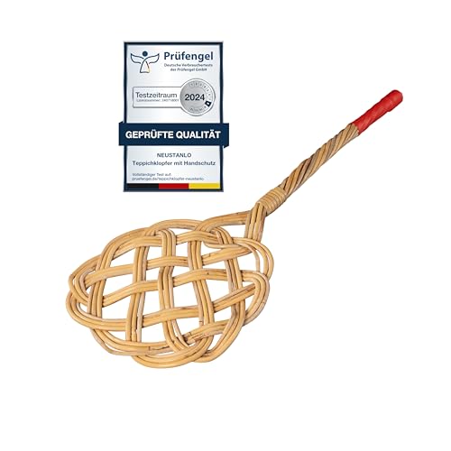 NEUSTANLO | Teppichklopfer in Sonnenform mit Handschutz | 3-fädiges Natur Rattan | länglich hell | 75x26 cm | flexibel und robust NEUSTANLO | Teppichklopfer in Sonnenform mit Handschutz | 3-fädiges Natur Rattan | länglich hell | 75x26 cm | flexibel und robust von NEUSTANLO