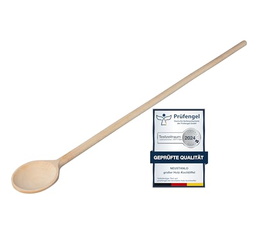 Neustanlo großer Holz-Kochlöffel Maischelöffel - 70 cm lang - Robuster und hygienischer Küchenhelfer aus Buchenholz - Umrühren in Töpfen leicht gemacht von NEUSTANLO