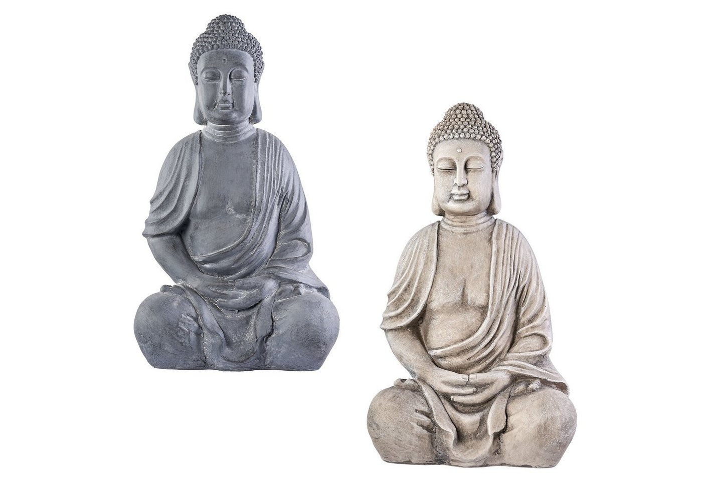 NEUSTEIN Buddhafigur XXXL Großer Buddha 50 cm Steinoptik Garten Deko Figur Skulptur Feng Shui sitzend Steinfigur-Optik von NEUSTEIN