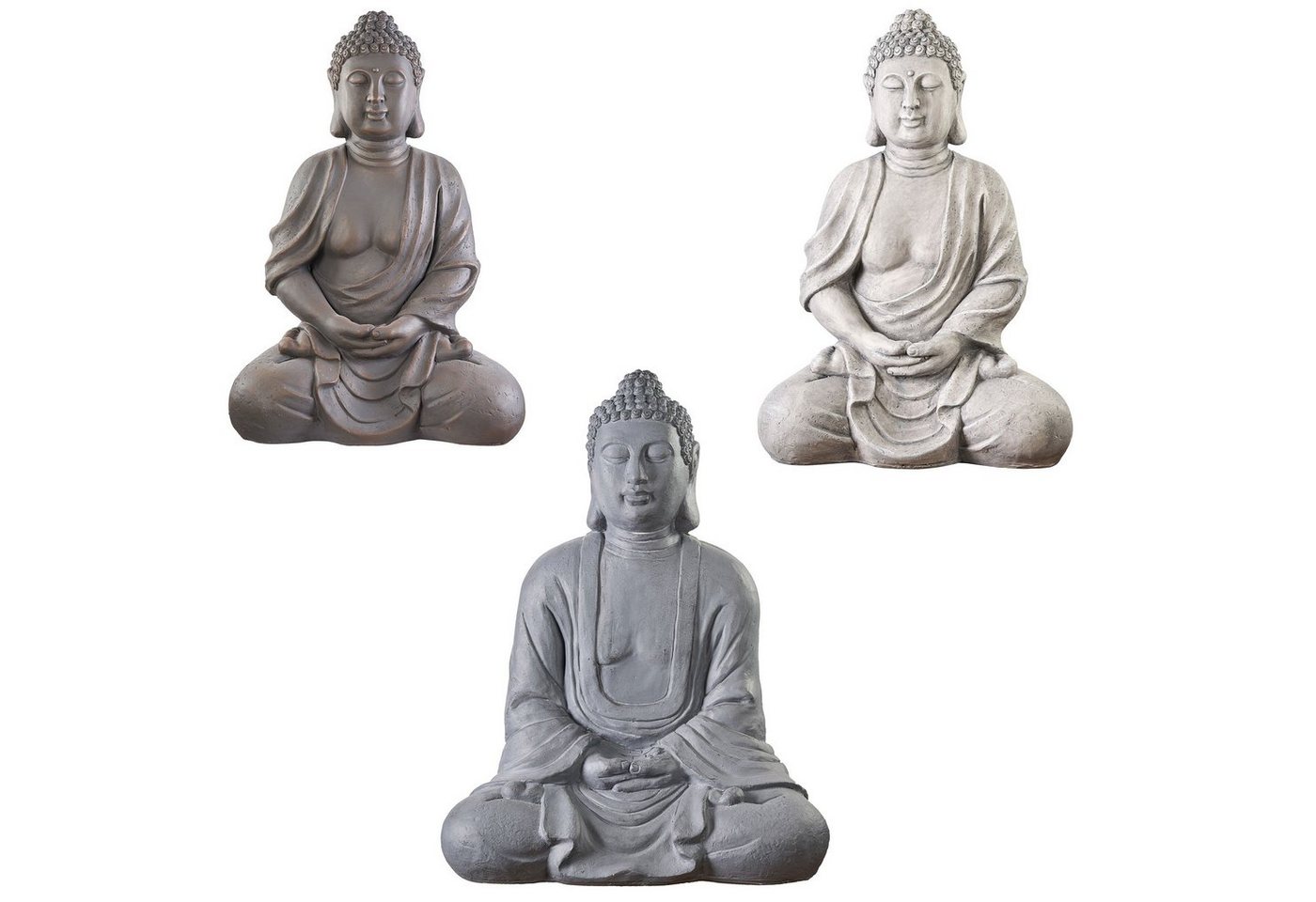 NEUSTEIN Buddhafigur XXXL Großer Buddha 70 cm Steinoptik Garten Deko Figur Skulptur Feng Shui sitzend Steinfigur-Optik von NEUSTEIN