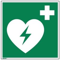 Neutralware - Hinweisschild 20 x 20 cm (b x h) E010 Defibrillator als Fahnenschild Hart-PVC von NEUTRALWARE