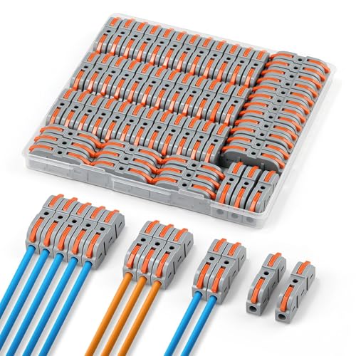 NEUTYPECHIC Kabelverbinder, 60 Stück Lüsterklemmen Steckbar, 0.08-4 mm² Kabelklemmen Elektro mit Betätigungshebel, 1Rein-1 Raus Flammhemmendes PA Verbindungsklemmen für Wohnungen, Fabriken, Baustellen von NEUTYPECHIC