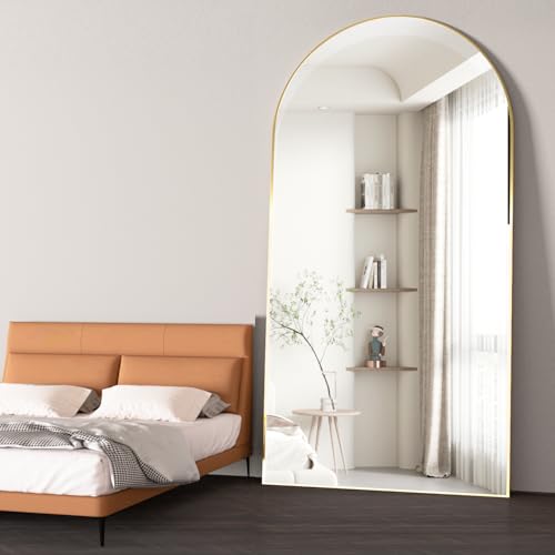 NEUWEABY Spiegel in Voller Länge 198x96 cm Gewölbter Spiegel Ganzkörper Gold Stehend Bodenspiegel mit Ständer Hängend oder an die Wand gelehnt für Schlafzimmer Eingang, Wohnzimmer NEUWEABY Spiegel in Voller Länge 198x96 cm Gewölbter Spiegel Ganzkörper Gold Stehend Bodenspiegel mit Ständer Hängend oder an die Wand gelehnt für Schlafzimmer Eingang, Wohnzimmer von NEUWEABY