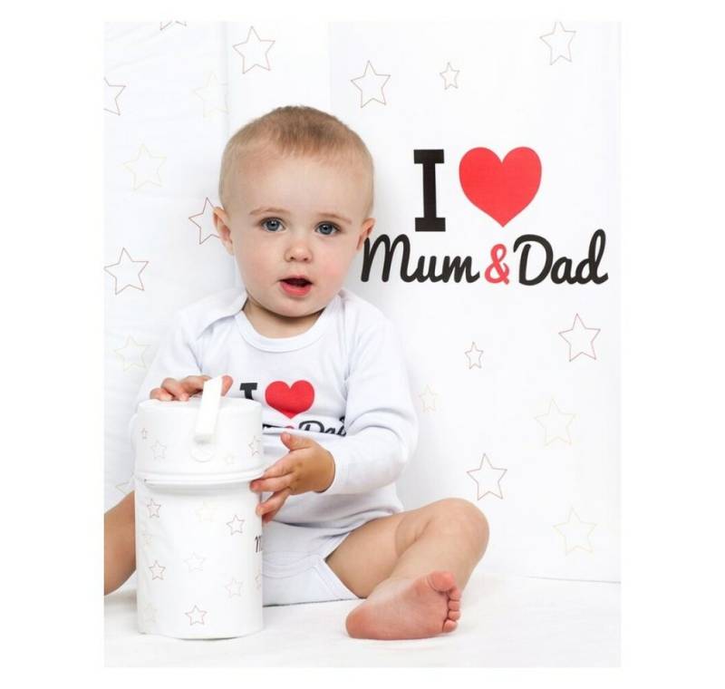 CARERO Wickelauflage Wickelauflage New Baby I love Mum and Dad weiß 70x50cm von CARERO